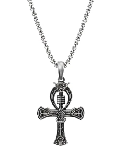 Rhona Sutton Men's Stainless Steel Imperial Empire Pendant Necklace In Silver