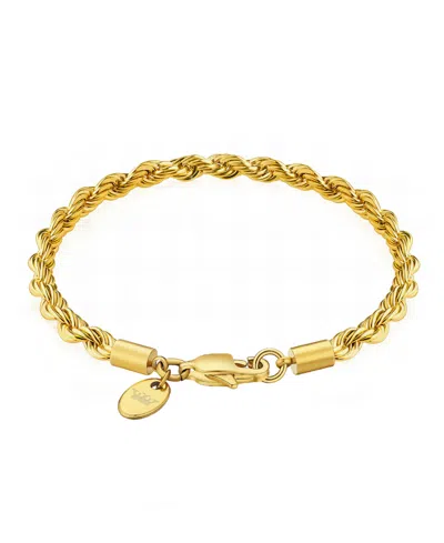 Rhona Sutton Men's Stainless Steel Rope Chain Bracelet In 18k Gold Plated