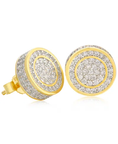 Rhona Sutton Men's Stud Earrings In 14k Gold Plated Sterling Silver