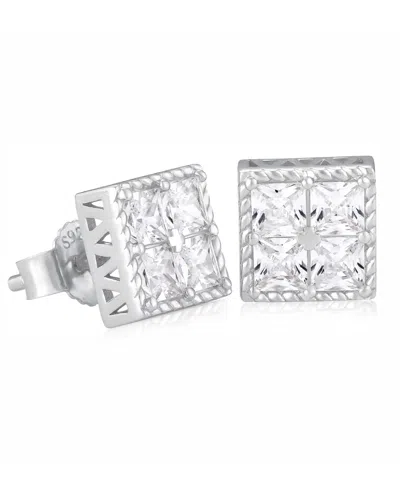 Rhona Sutton Men's Trogan Stud Earrings In Sterling Silver In Red