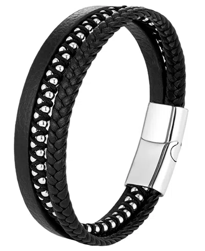 Rhona Sutton Men's Zenith Leather And Stainless Steel Bracelet In Multi