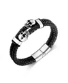 Rhona Sutton Reaper Leather Stainless Steel Bracelet In Silver