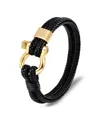 Rhona Sutton Screw Lock Gold Buckle Stainless Steel Bracelet In Gold