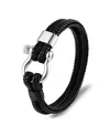 Rhona Sutton Screw Lock Silver Buckle Stainless Steel Bracelet In Silver