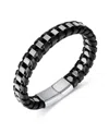 Rhona Sutton Silver Chain Wrapped Leather Stainless Steel Bracelet In Multi