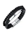 Rhona Sutton Silver Identification Leather Stainless Steel Bracelet In Multi