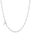 Rhona Sutton Stainless Steel 3mm Figaro Chain Necklace In Silver