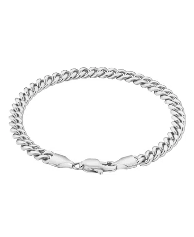 Rhona Sutton Stainless Steel Curb Chain Bracelet In Silver