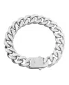 Rhona Sutton Silver Stainless Steel Miami Cuban 8" Chain Bracelet In Silver