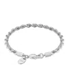 Rhona Sutton Silver Stainless Steel Thick 6mm 8.5" Twisted Rope Chain Bracelet In Silver