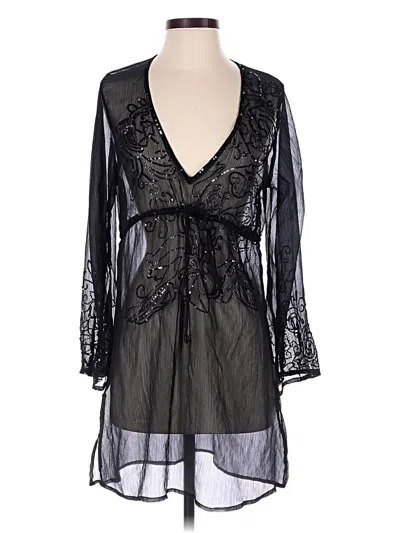 Pre-owned Rhona Sutton Swimsuit Cover Up In Black