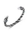 Rhona Sutton Twisted Eagle Stainless Steel Bangle In Silver