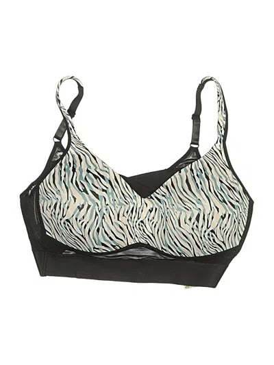 Pre-owned Rhonda Shear Swimsuit Top Teal Animal Print Pattern Swimwear In Blue