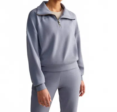 Rhone Apparel Dreamglow 1/2 Zip Long Sleeves In Grey Silver In Gray