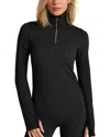Rhone Apres Houndstooth Seamless Quarter Zip Top In Black