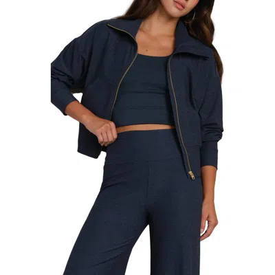 Rhone Atmosphere Crop Zip Sweatshirt In Blue