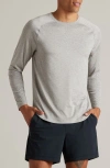 Rhone Atmosphere Long Sleeve Performance T-shirt In Brushed Nickle Grey