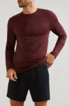 Rhone Atmosphere Long Sleeve Performance T-shirt In Burgundy