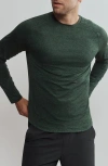 Rhone Atmosphere Long Sleeve Performance T-shirt In Jungle Green Heather