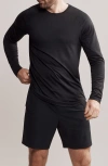 Rhone Atmosphere Long Sleeve Performance T-shirt In True Black Heather