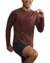 Rhone Atmosphere Long Sleeve Tee In Cinnamon Heather