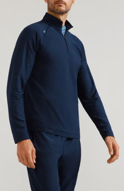 Rhone Atmosphere Midweight Quarter Zip Pullover In Navy