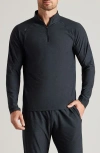 Rhone Atmosphere Midweight Quarter Zip Pullover In True Black
