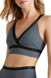 Rhone Banded Hi-form Sports Bra In Blue Slate