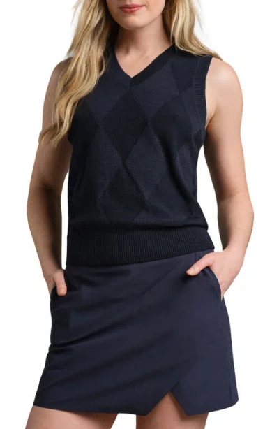 Rhone Birdie Argyle Sweater Vest In Blue