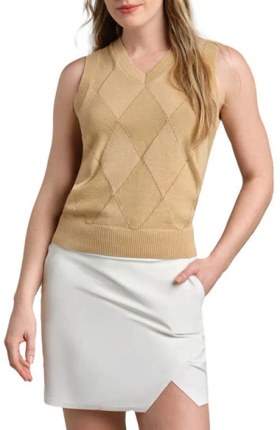 Rhone Birdie Argyle Sweater Vest In Brown