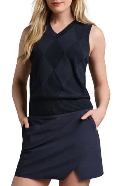 Rhone Birdie Argyle Sweater Vest In Navy Blue