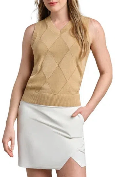 Rhone Birdie Argyle Sweater Vest In Brown