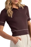 Rhone Birdie Rib Polo Sweater In Purple