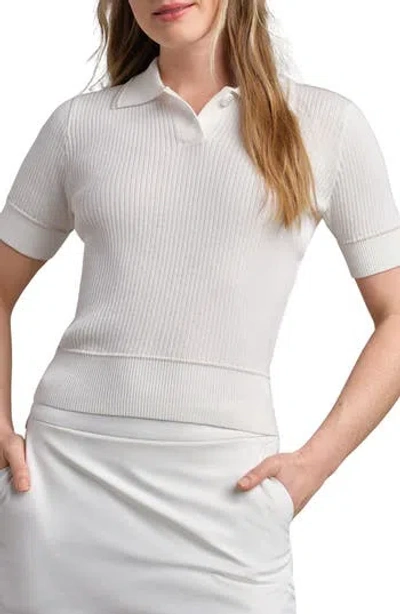 Rhone Birdie Rib Polo Sweater In White