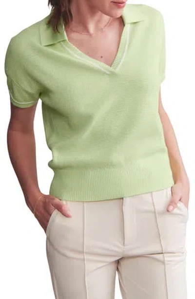 Rhone Birdie Short Sleeve Polo Sweater In Lime Zest