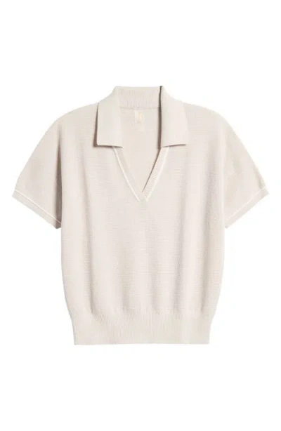 Rhone Birdie Short Sleeve Polo Sweater In Sand