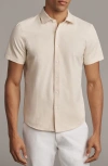 Rhone Brezza Performance Short Sleeve Button-up Shirt In Neutral