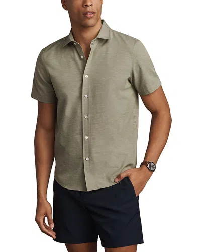 Rhone Brezza Performance Short Sleeve Button-up Shirt In Green