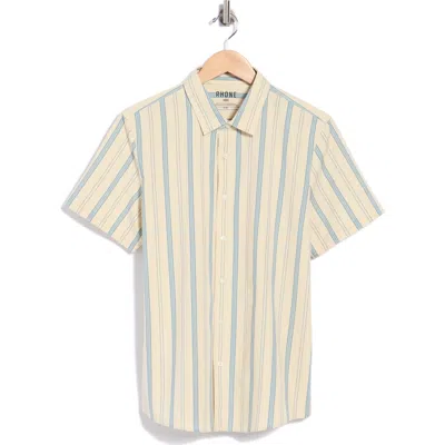 Rhone Brezza Short Sleeve Button Up Shirt In Neutral