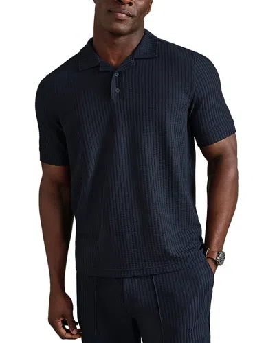 Rhone Casual Seersucker Polo In Blue