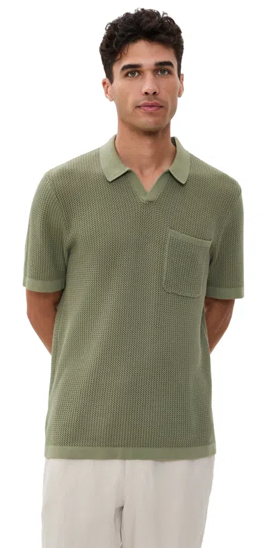 Rhone Coastal Johnny Collar Polo Green Sage