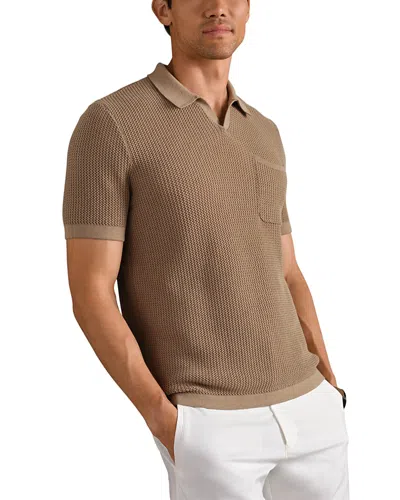 Rhone Coastal Johnny Collar Polo Shirt In Brown