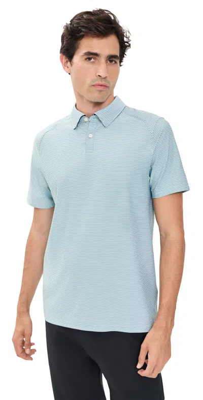 Rhone Commuter Polo Fern Green Stripe