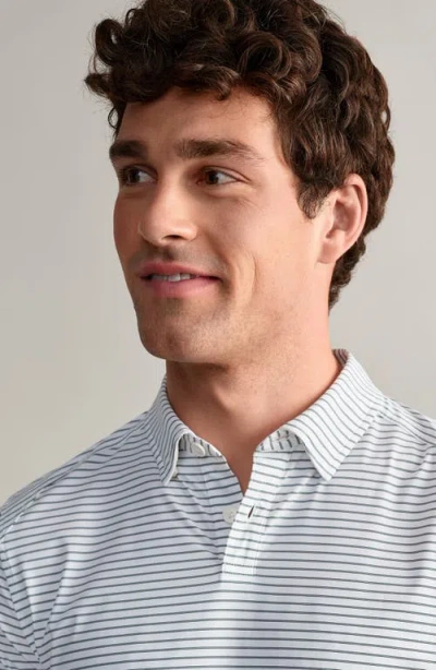 Rhone Commuter Polo In White/green Double Stripe