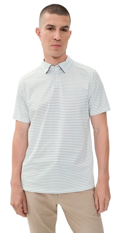 Rhone Commuter Polo White/navy Pinstripe In Blue
