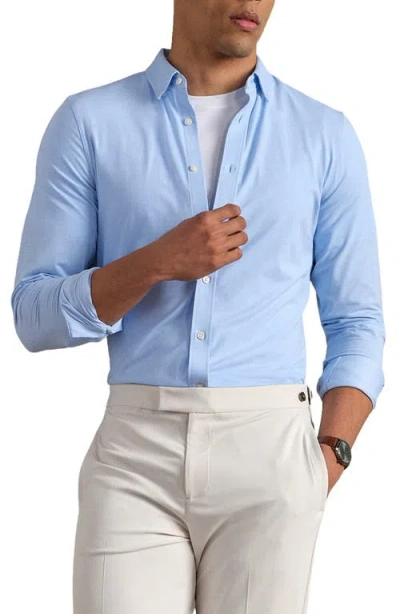 Rhone Commuter Pro Performance Long Sleeve Button Up Shirt In Blue