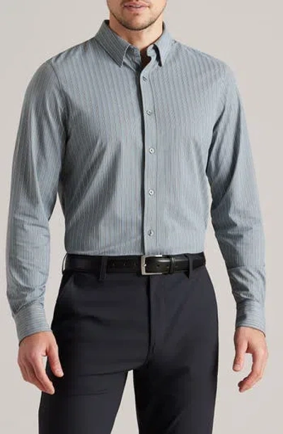 Rhone Commuter Pro Slim Fit Button-up Shirt In Blue