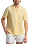 Rhone Commuter Seersucker Camp Shirt In Yellow Dawn