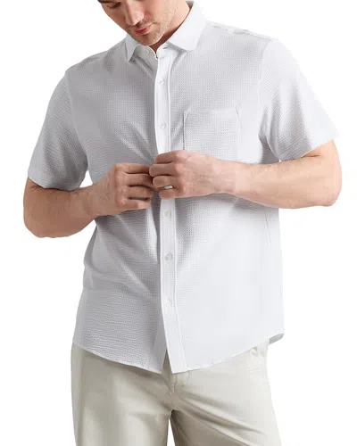 Rhone Commuter Seersucker Regular Fit Short Sleeve Shirt In White