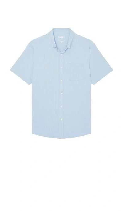 Rhone Commuter Seersucker Shirt In Blue